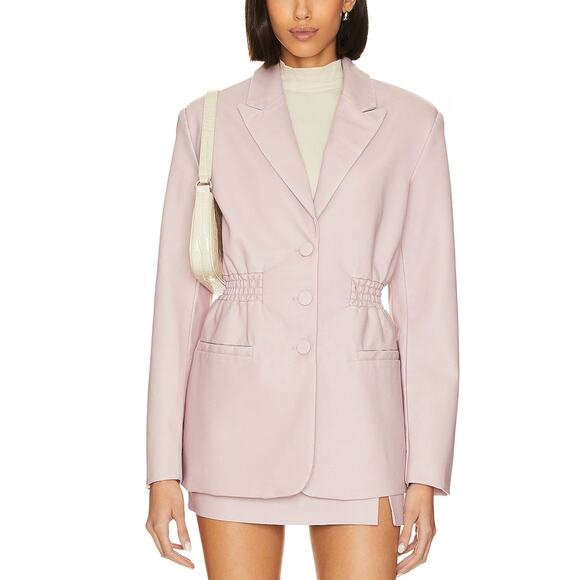 Steve Madden Purple Faux Leather Blazer Lavender SMALL Tailored Career $99 NEW - Picture 1 of 10